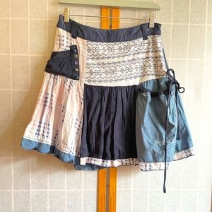 Desigual patchwork blue and white Skirt, size M